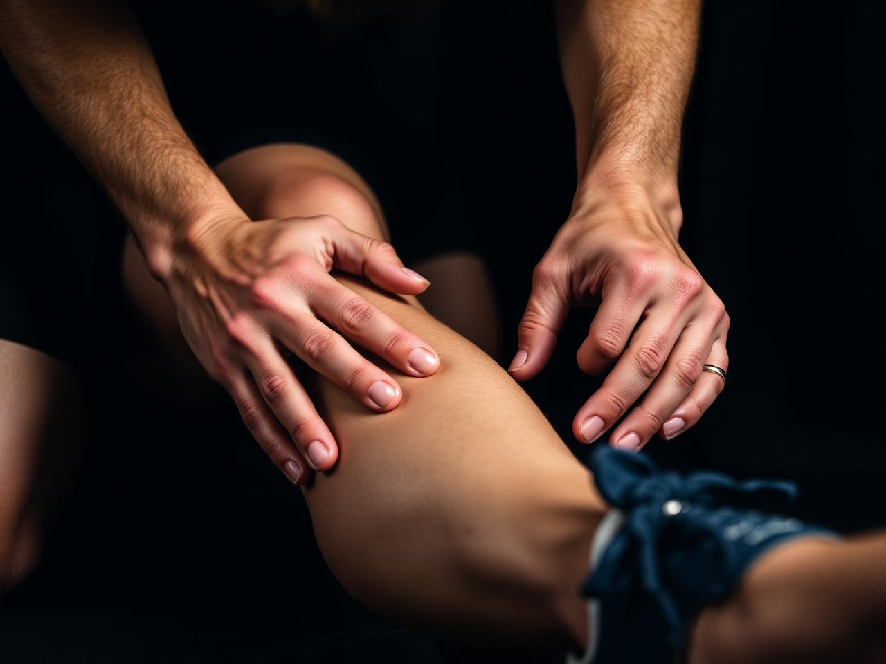 Sports massage on calf